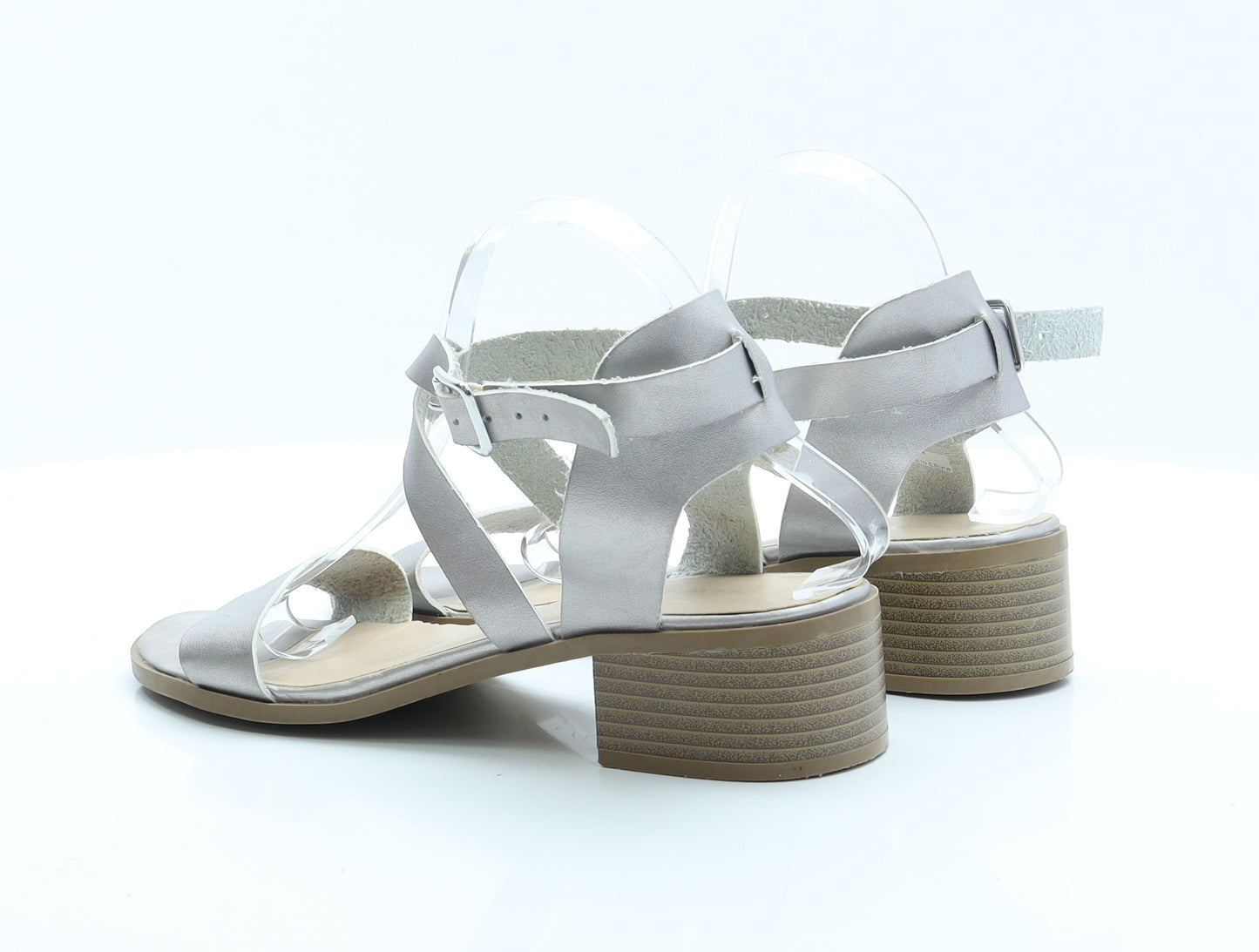 New Look Womens Silver  Polyamide Strappy Sandal 7 40