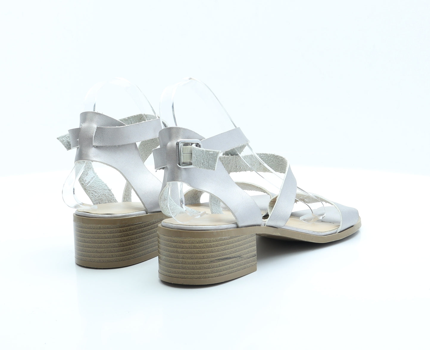 New Look Womens Silver  Polyamide Strappy Sandal 7 40