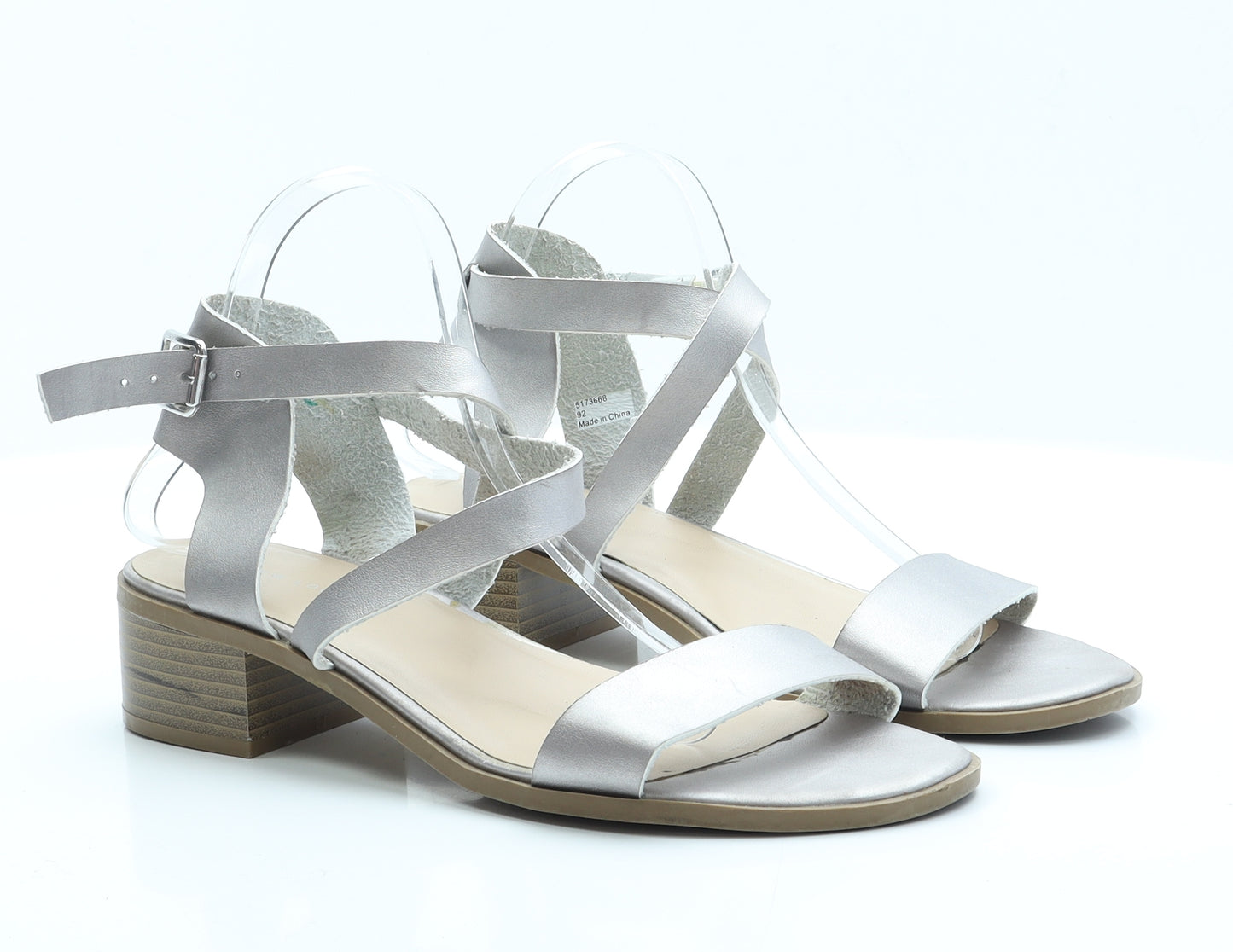 New Look Womens Silver  Polyamide Strappy Sandal 7 40