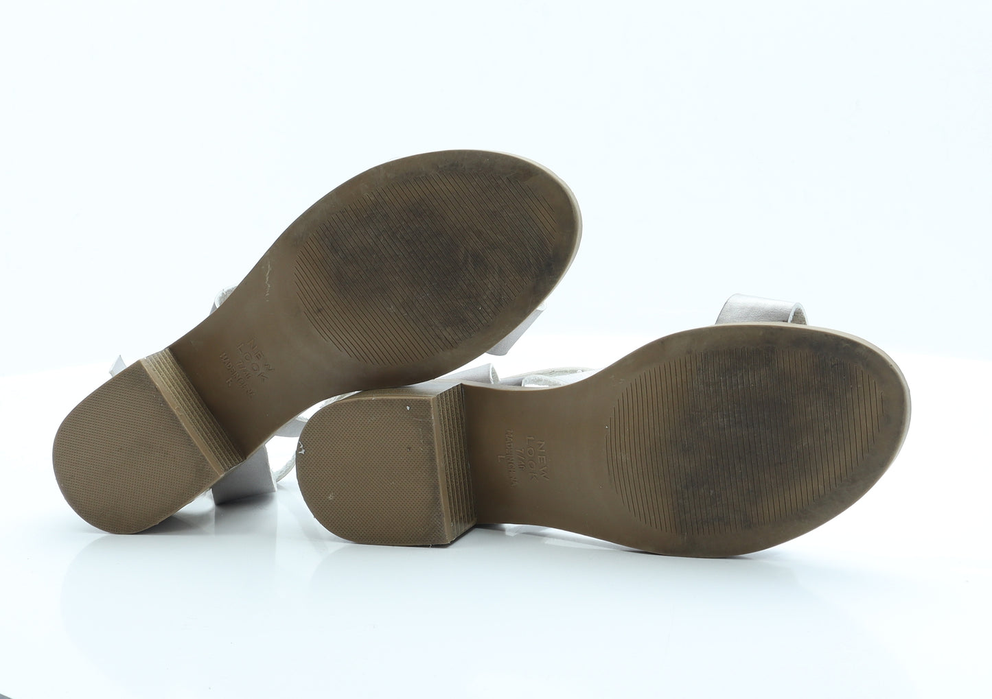 New Look Womens Silver  Polyamide Strappy Sandal 7 40