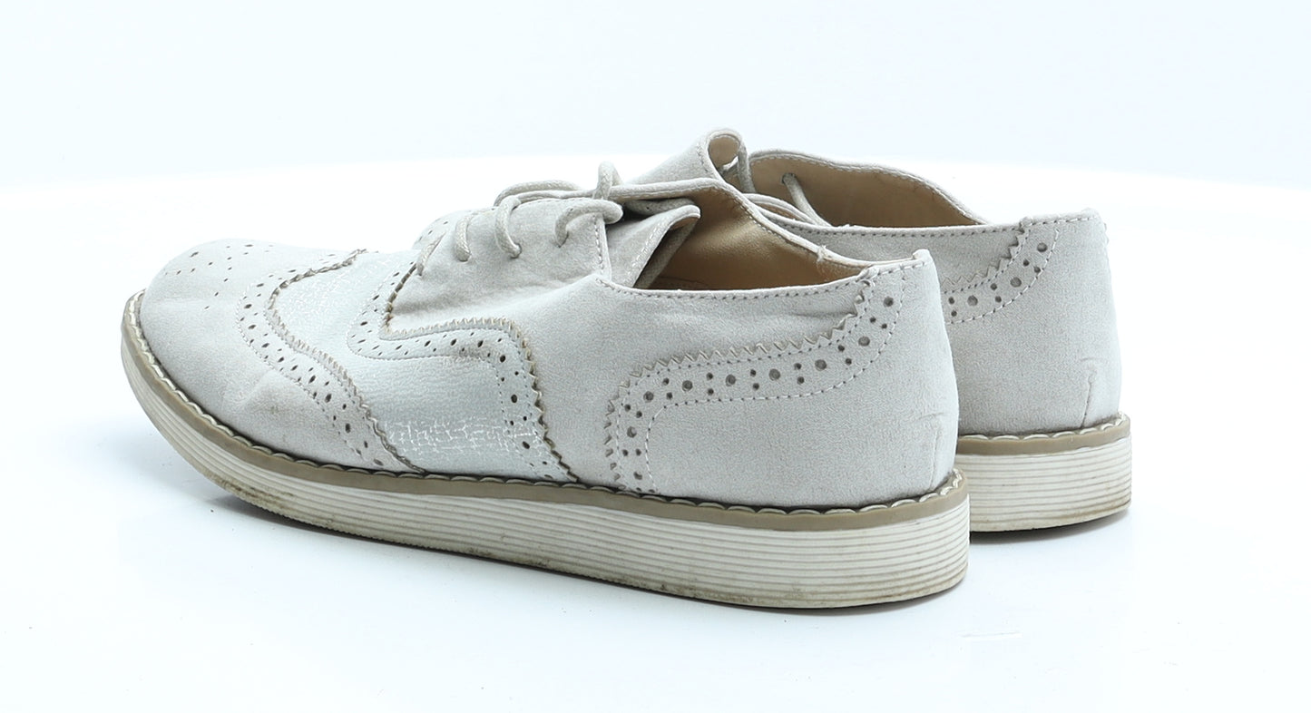 Primark Womens Beige  Flax Oxford Casual 5 38