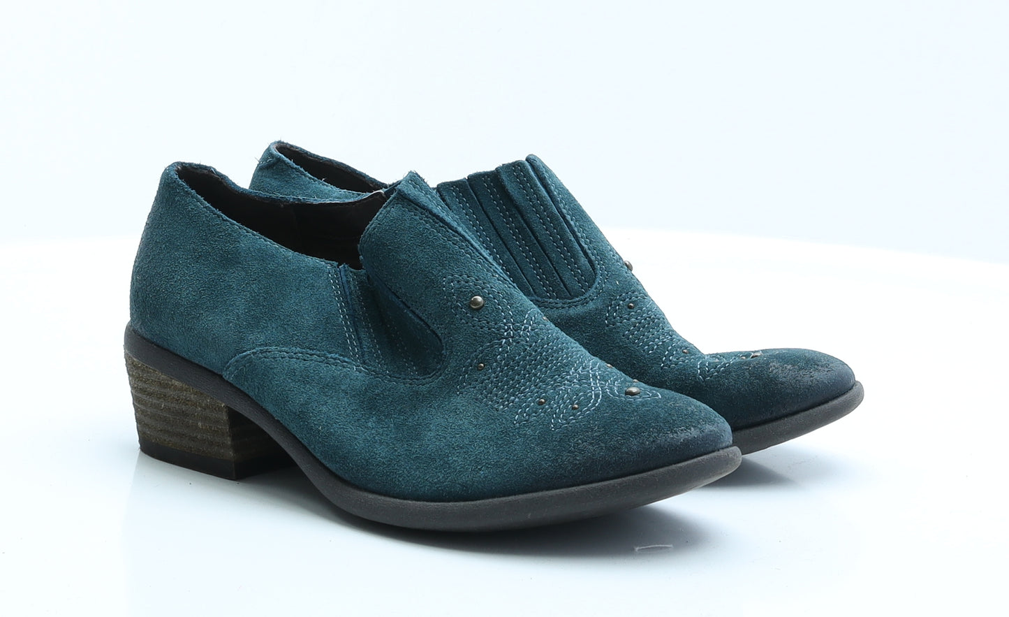 Clarks Womens Blue  Polyester Chelsea Boot 4.5 EUR 37.5