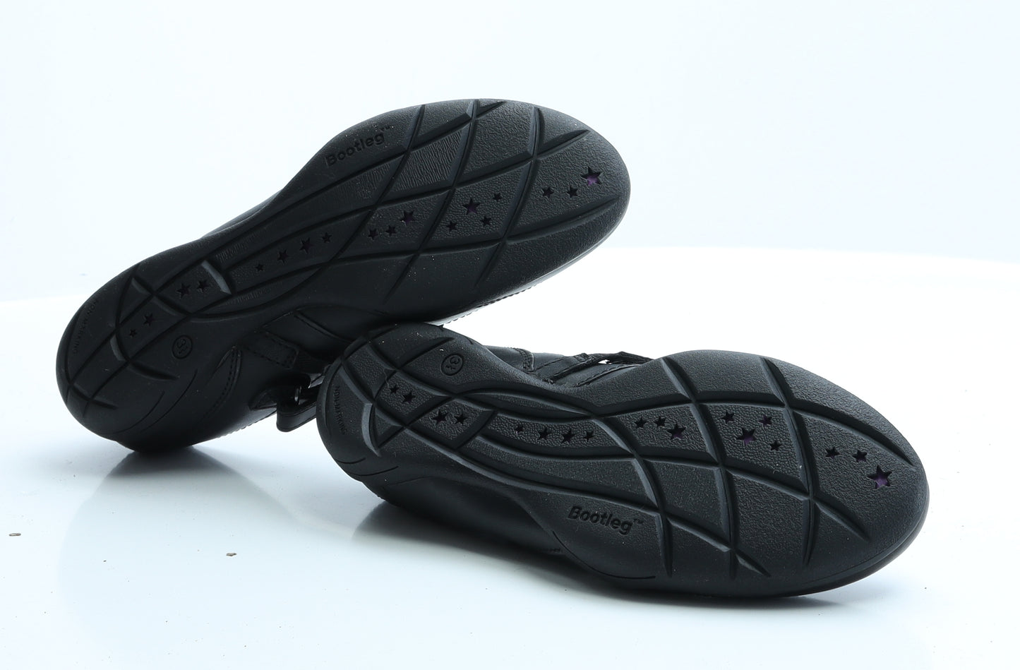 Bootleg Girls Black  Faux Leather Ballet Flat 3.5