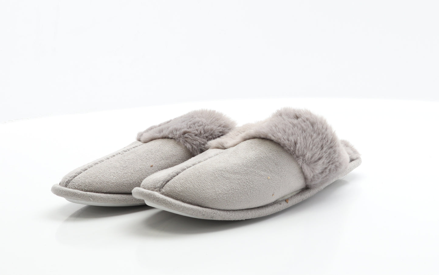 Jeff&Co Womens Grey  Polyester Slip On Slipper 4 37