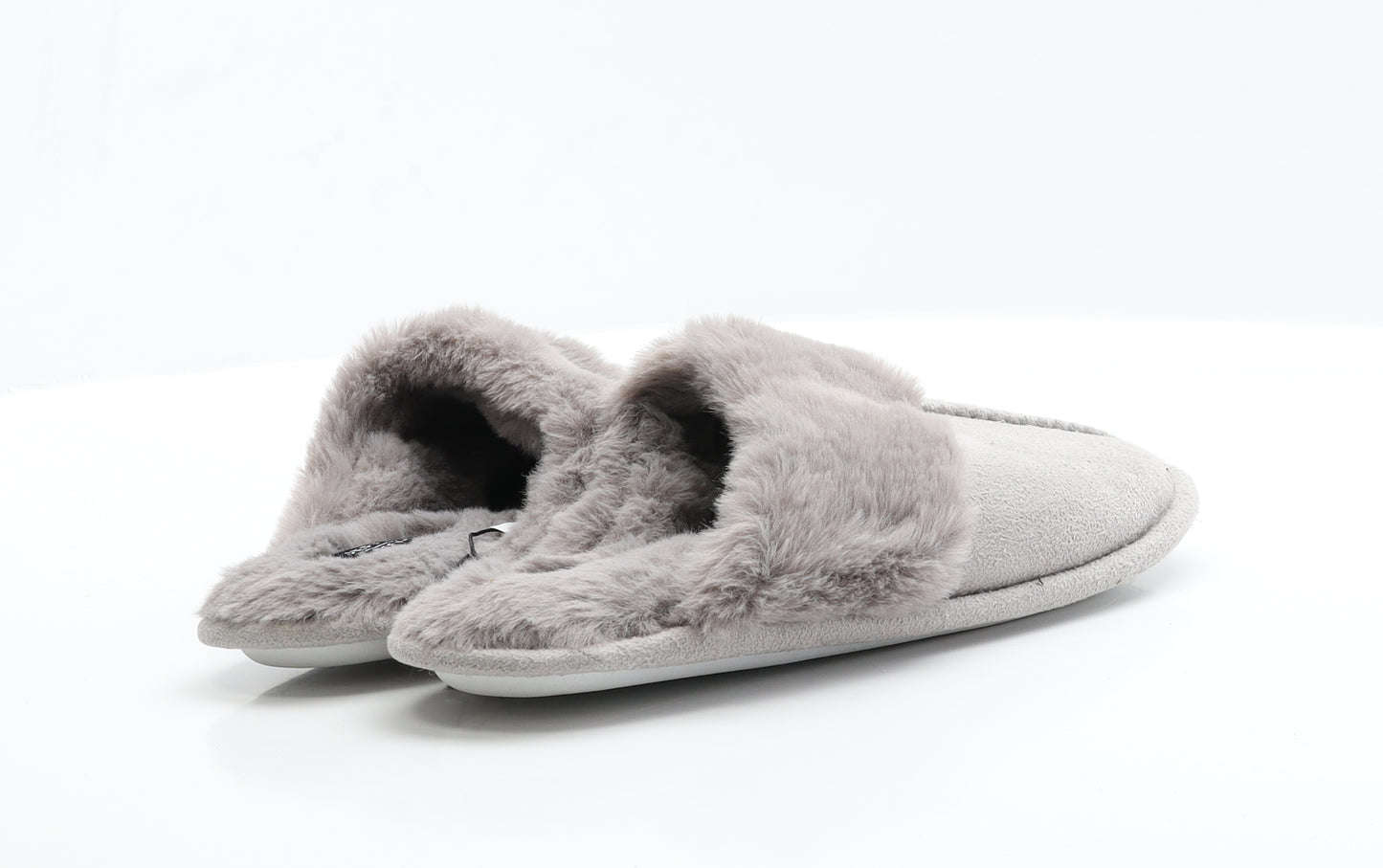 Jeff&Co Womens Grey  Polyester Slip On Slipper 4 37