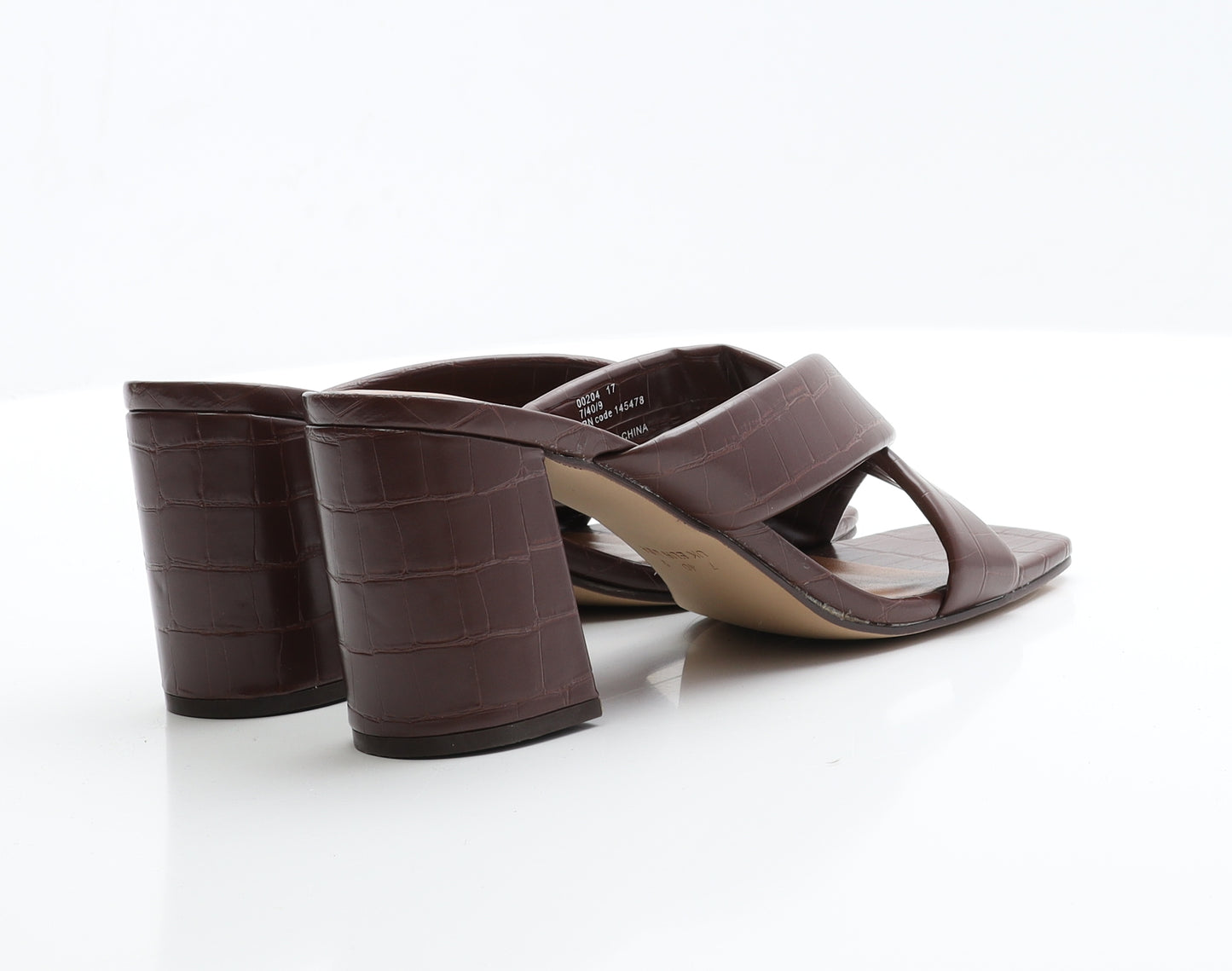 Primark Womens Brown  Polyester Mule Heel 7 EUR 40