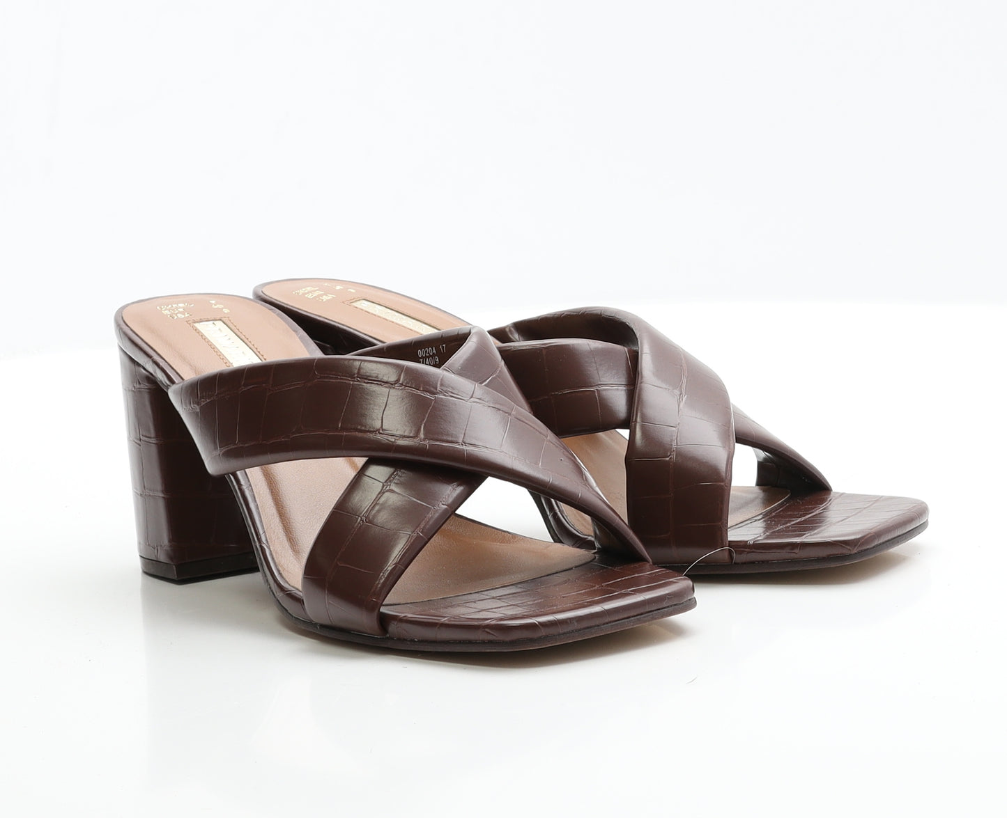 Primark Womens Brown  Polyester Mule Heel 7 EUR 40