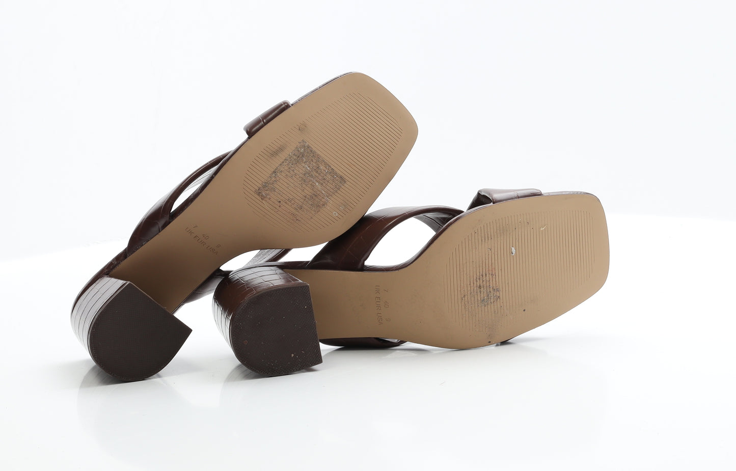 Primark Womens Brown  Polyester Mule Heel 7 EUR 40