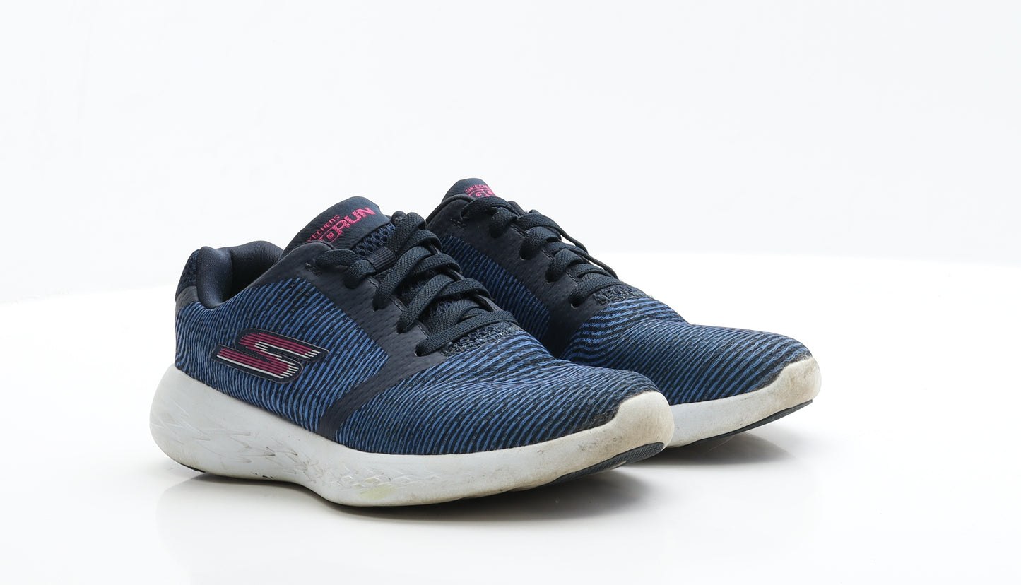 Skechers Womens Blue  Polyester Trainer Flat 3 36  - GoRun 600