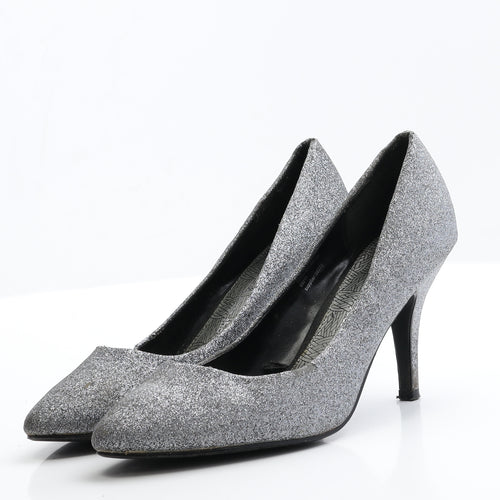 George Womens Silver  Polyester Court Heel 6.5 EUR 40
