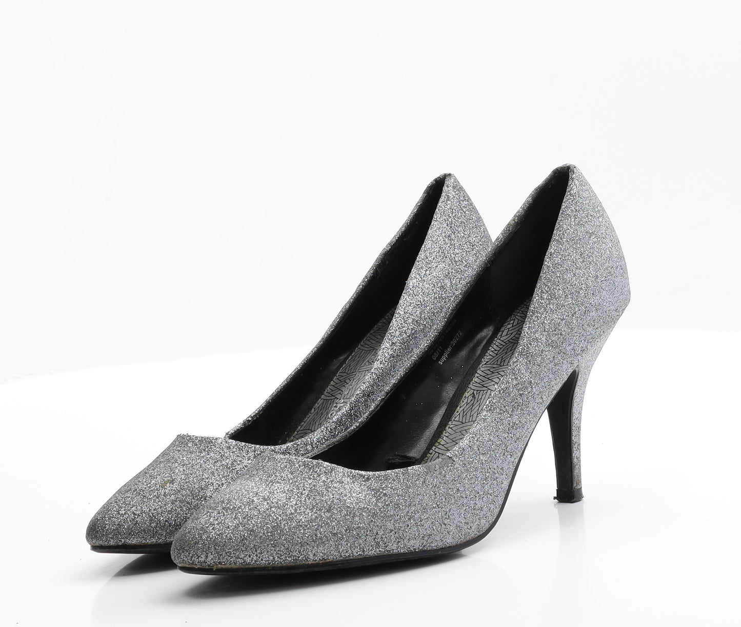 George Womens Silver  Polyester Court Heel 6.5 EUR 40