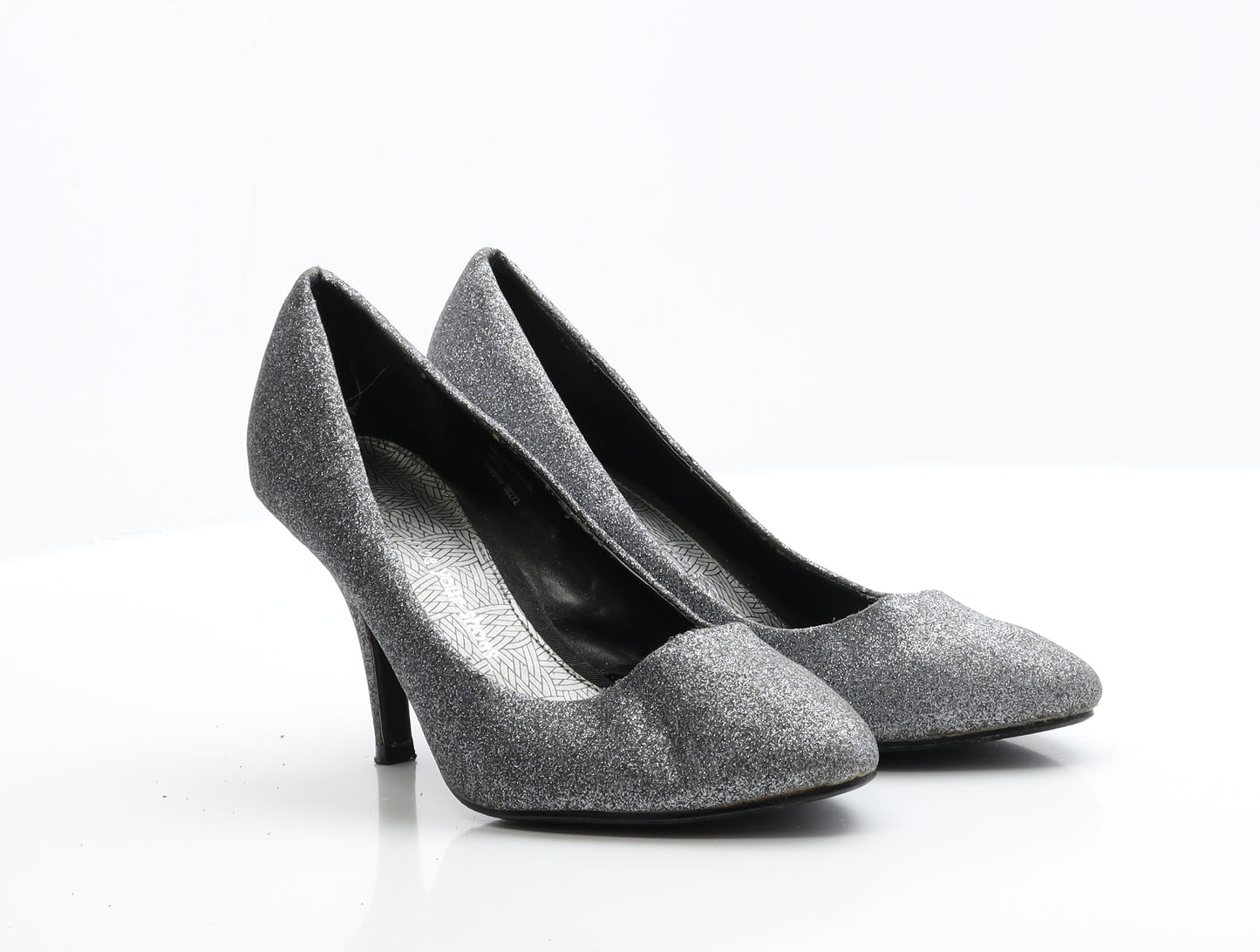 George Womens Silver  Polyester Court Heel 6.5 EUR 40