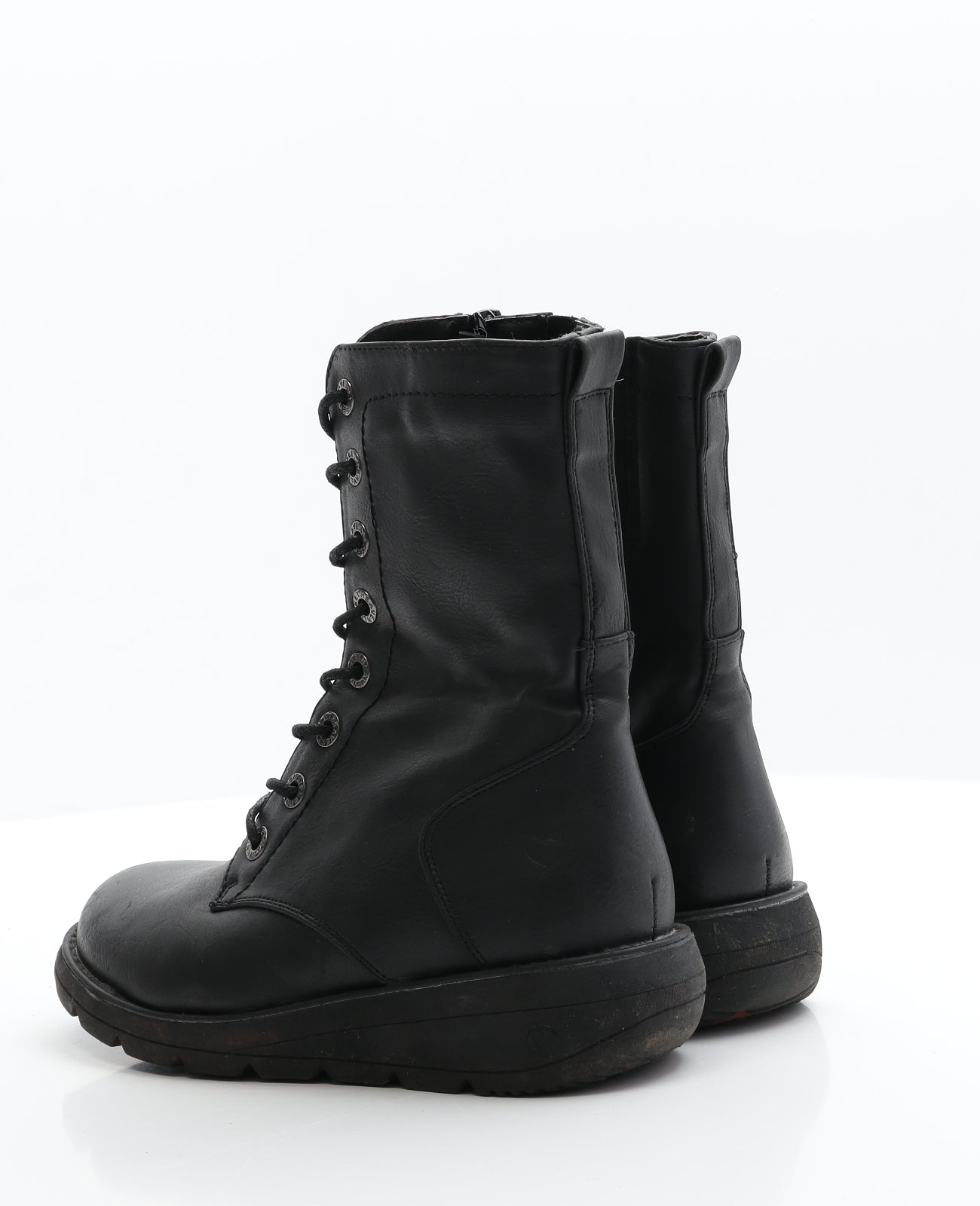HeavenlyFeet Womens Black  Polyester Biker Boot 4