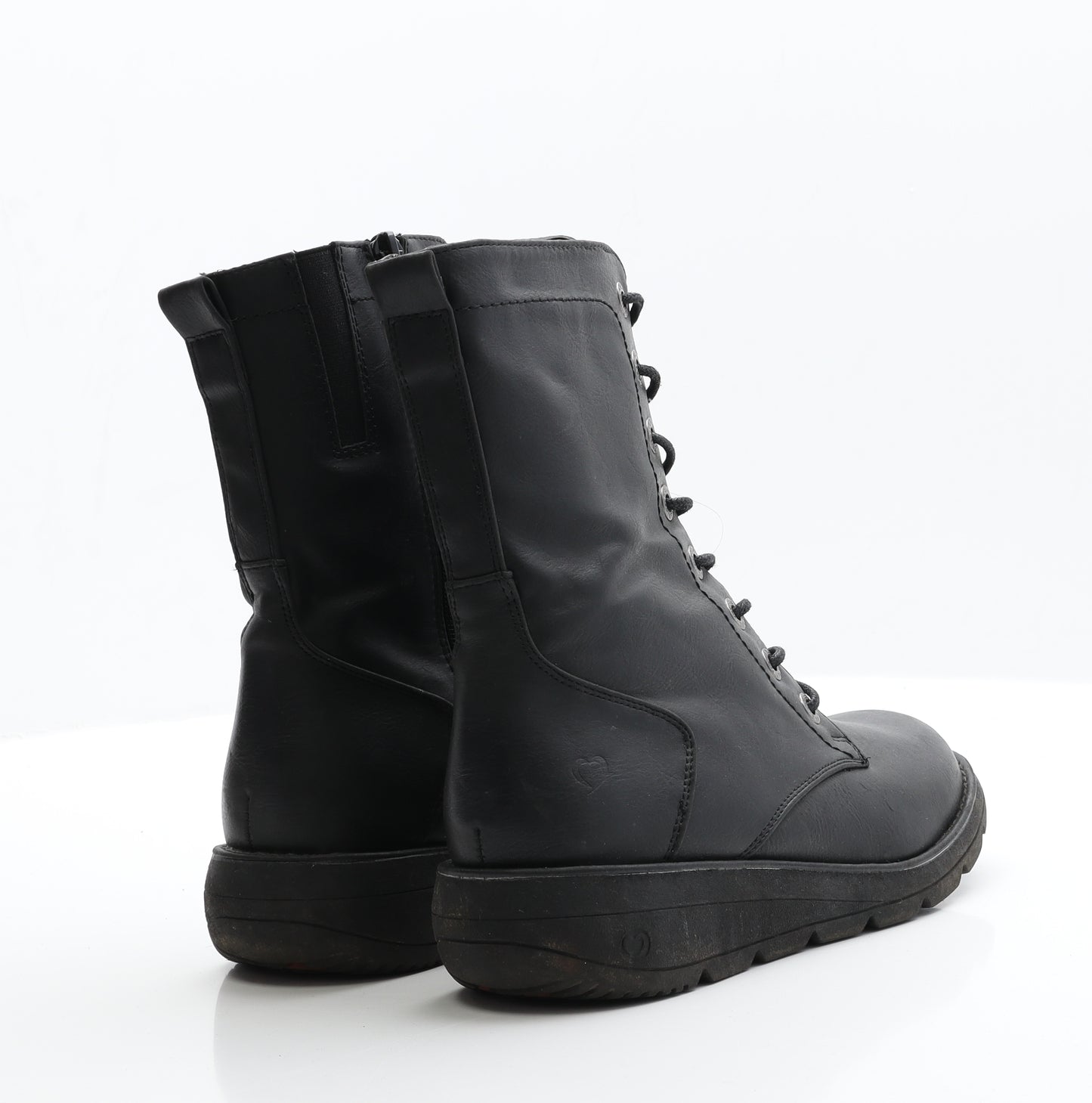 HeavenlyFeet Womens Black  Polyester Biker Boot 4