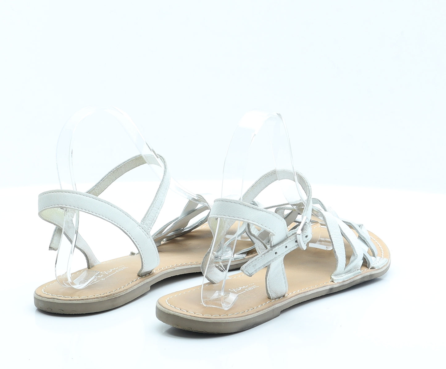 NEXT Womens White  Polyester Strappy Sandal 6 39