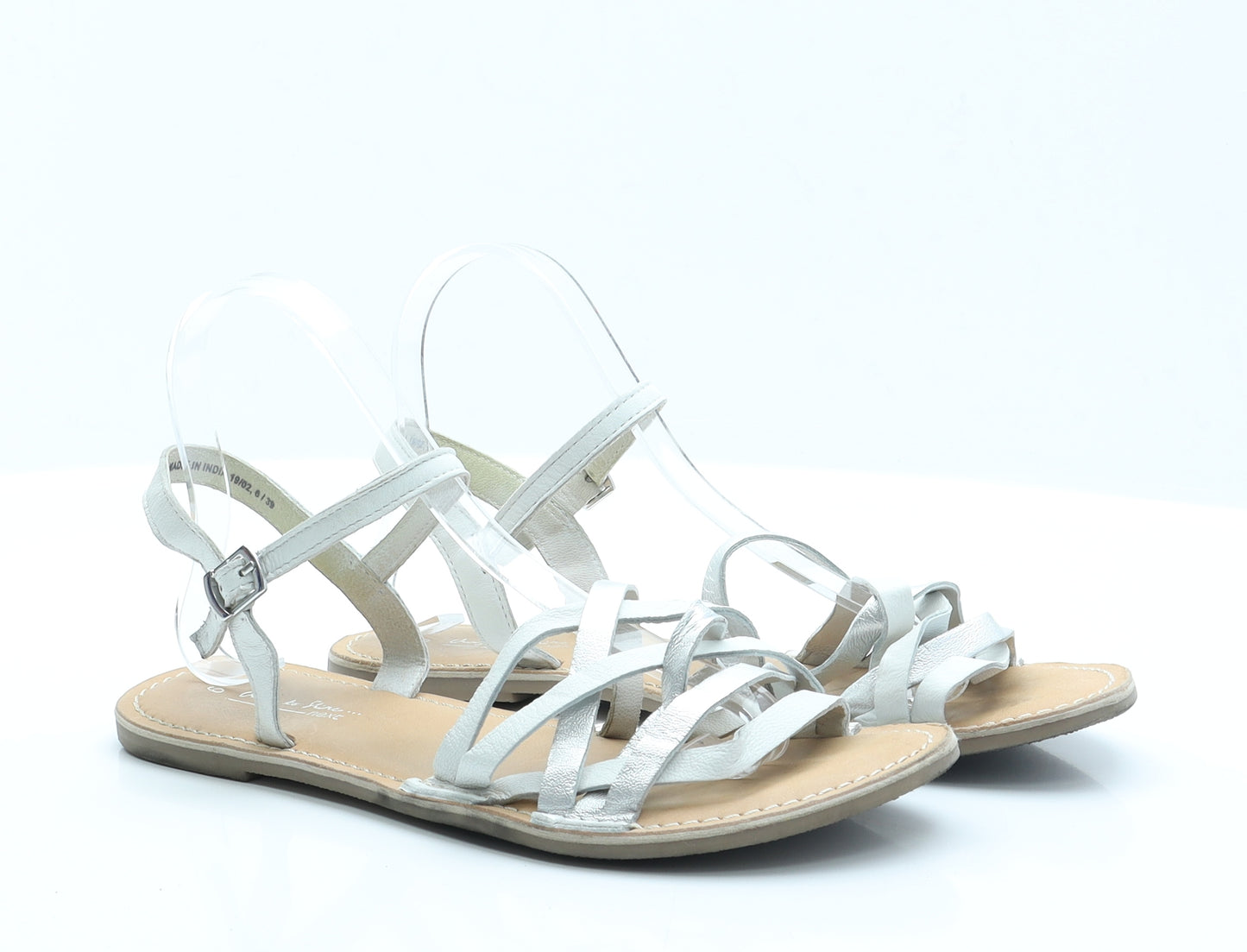 NEXT Womens White  Polyester Strappy Sandal 6 39