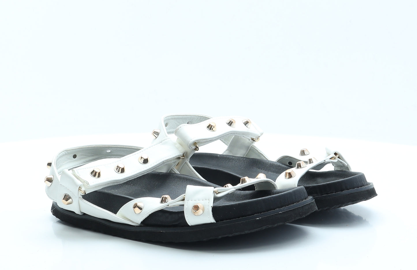 Krush Womens White  Polyester Slingback Sandal 6