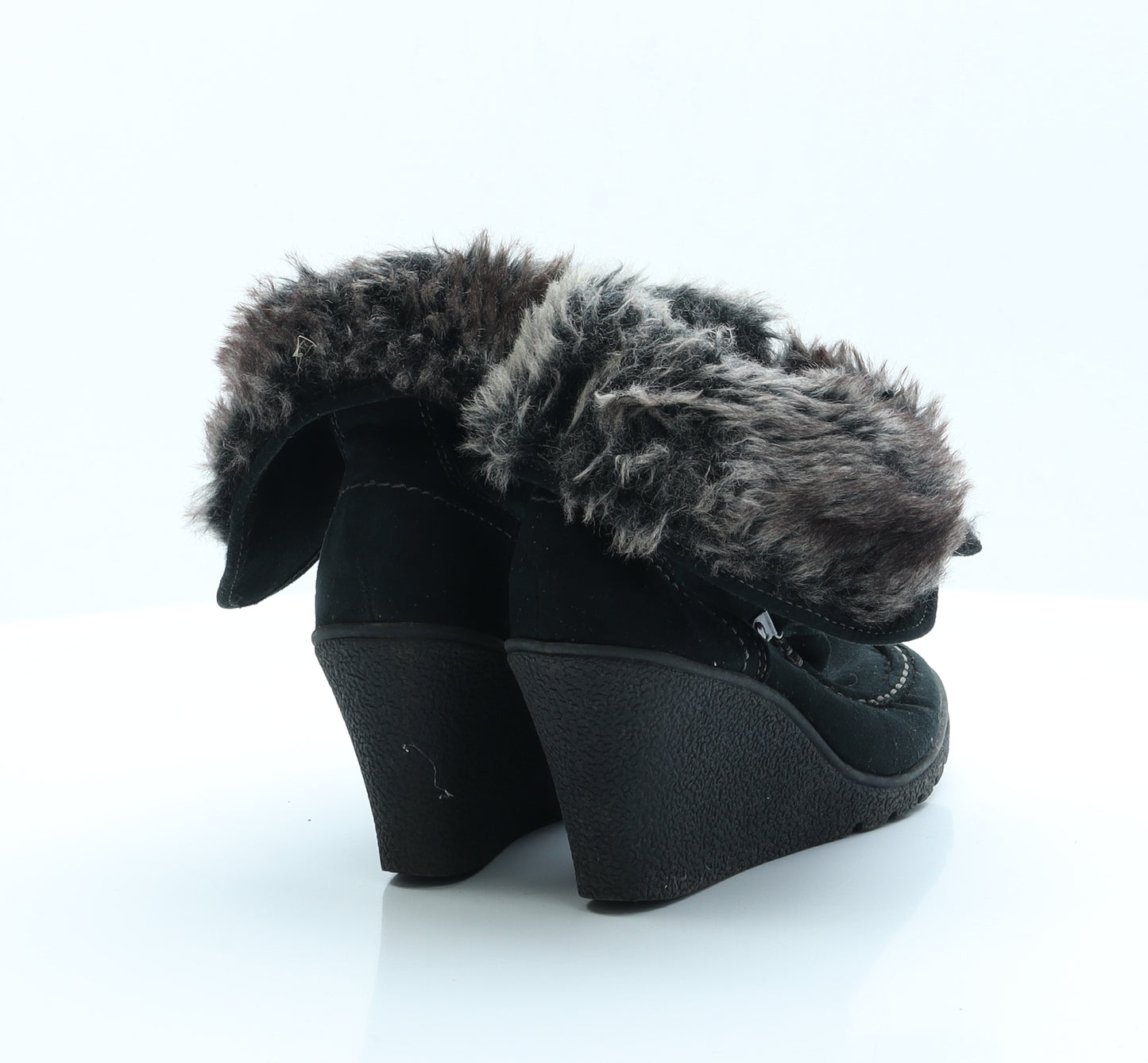 F&F Womens Black  Polyester Platform Boot 4 EUR 37