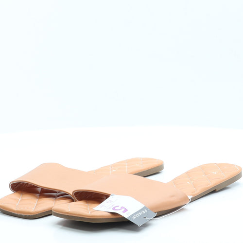 Primark Womens Orange  Polyester Slip On Sandal 5 38 7