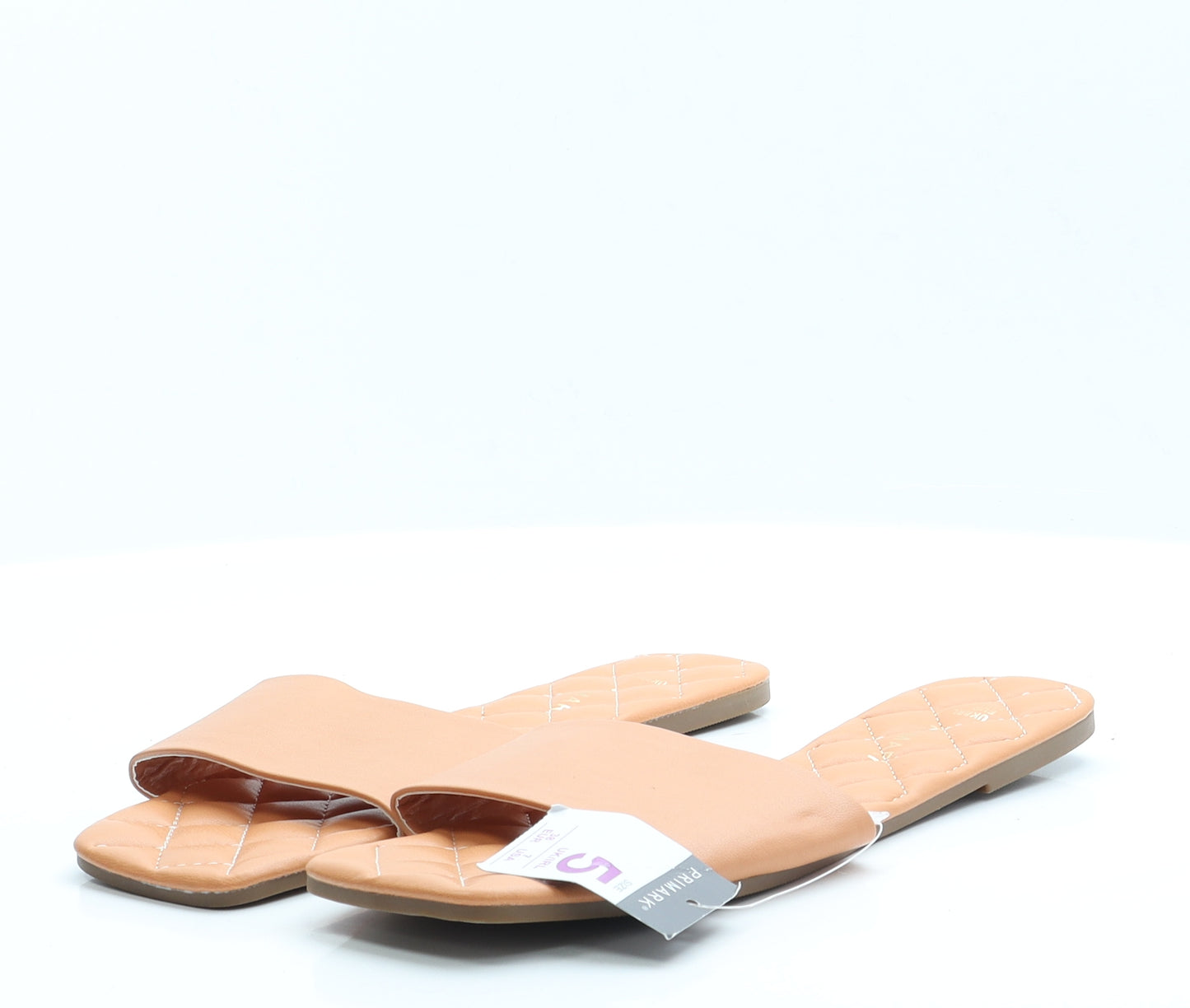 Primark Womens Orange  Polyester Slip On Sandal 5 38 7