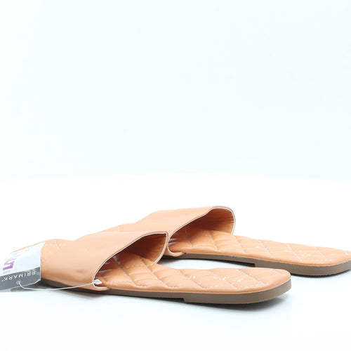Primark Womens Orange  Polyester Slip On Sandal 5 38 7