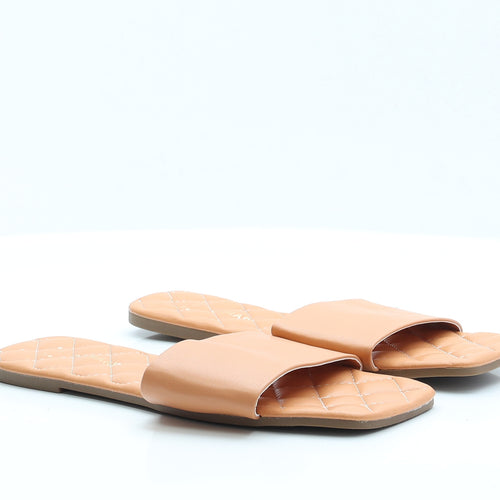 Primark Womens Orange  Polyester Slip On Sandal 5 38 7