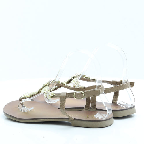 Primark Womens Brown  Polyester Slingback Sandal 5 38