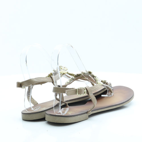 Primark Womens Brown  Polyester Slingback Sandal 5 38