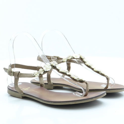 Primark Womens Brown  Polyester Slingback Sandal 5 38