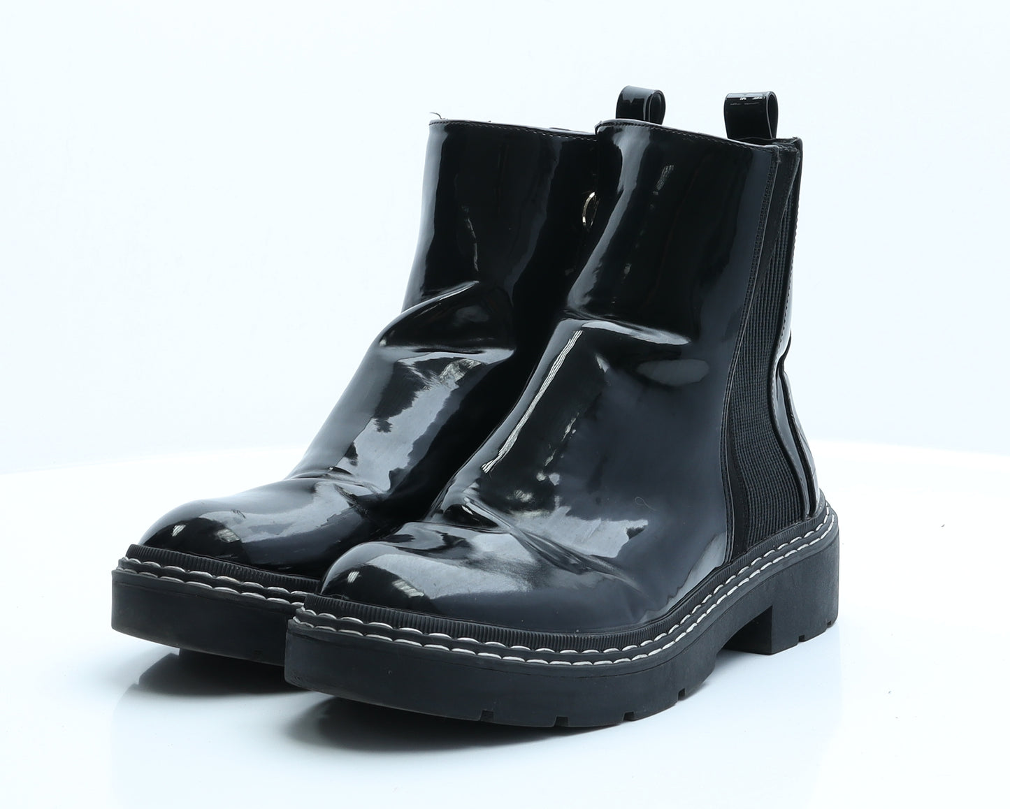 River Island Womens Black  PVC Chelsea Boot 6 EUR 39