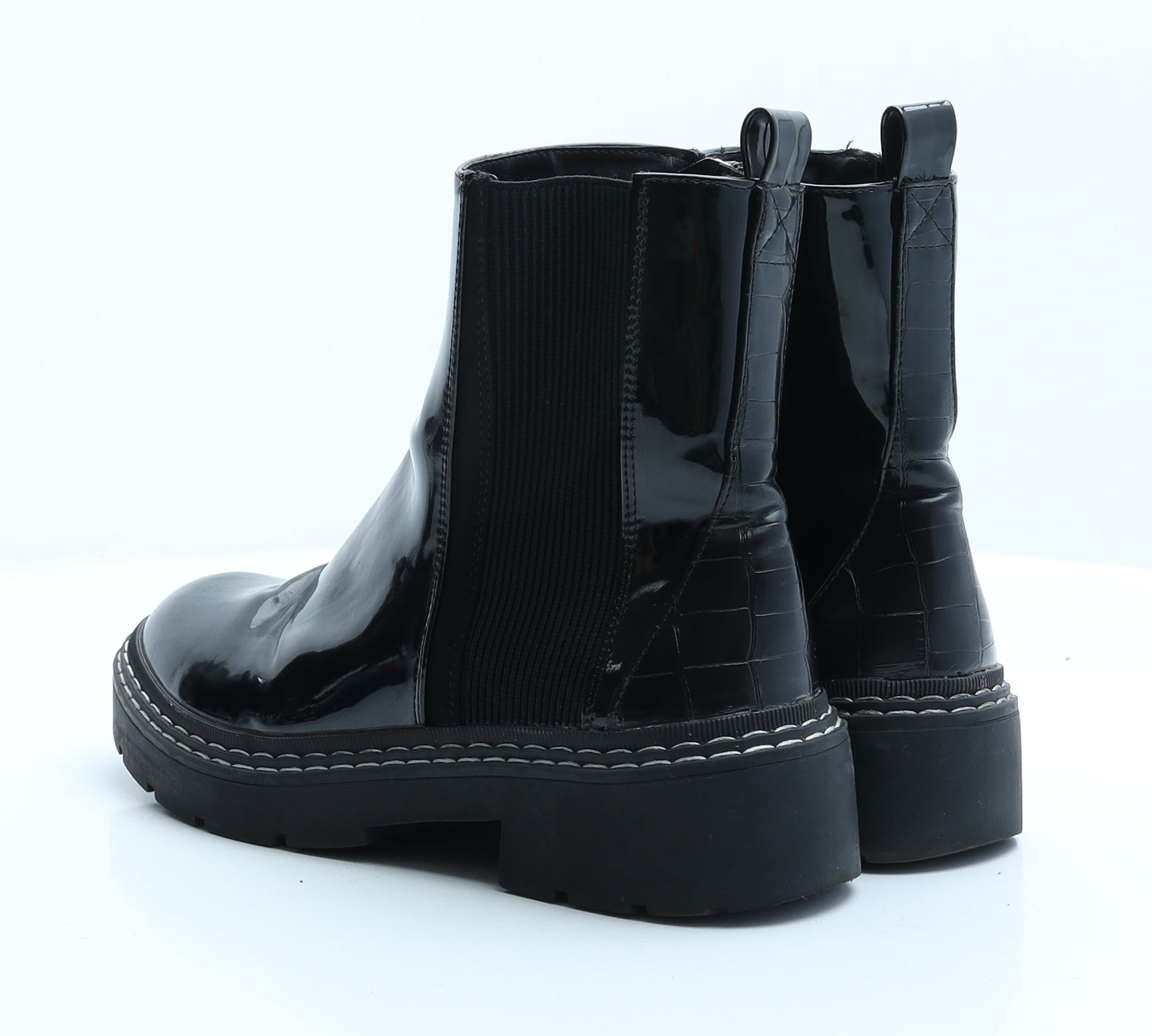 River Island Womens Black  PVC Chelsea Boot 6 EUR 39