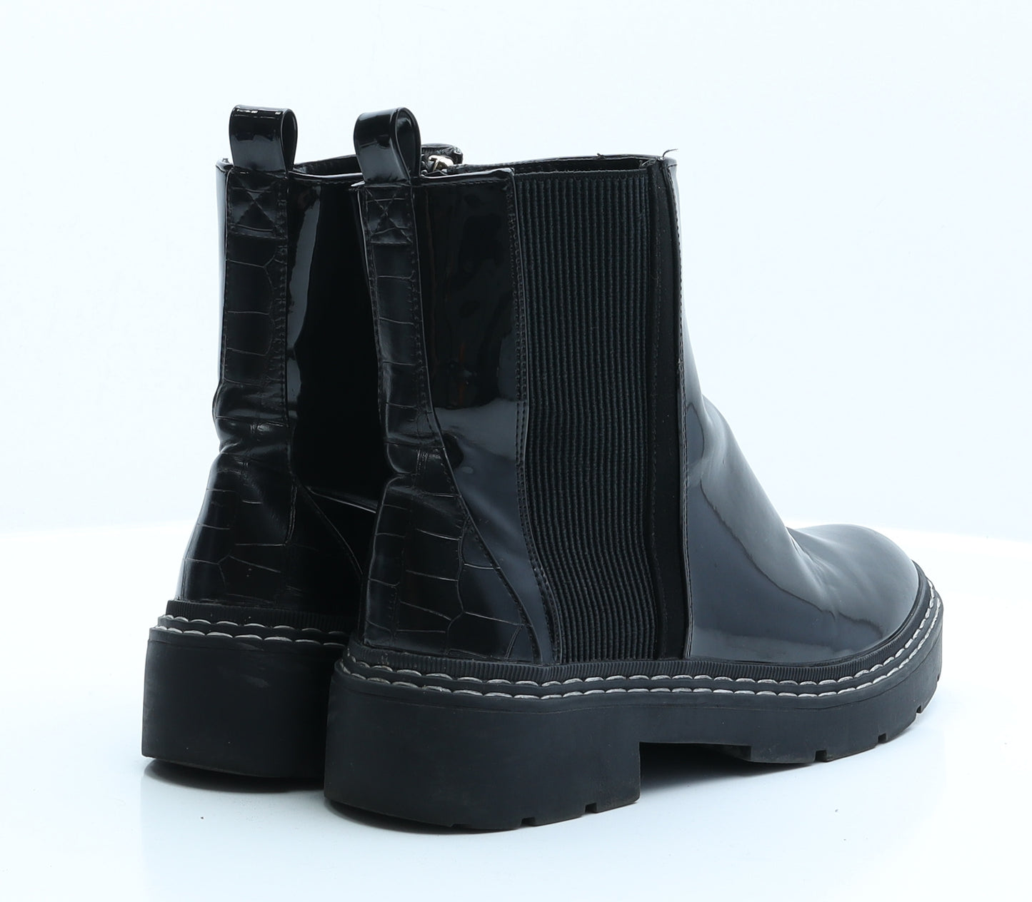 River Island Womens Black  PVC Chelsea Boot 6 EUR 39