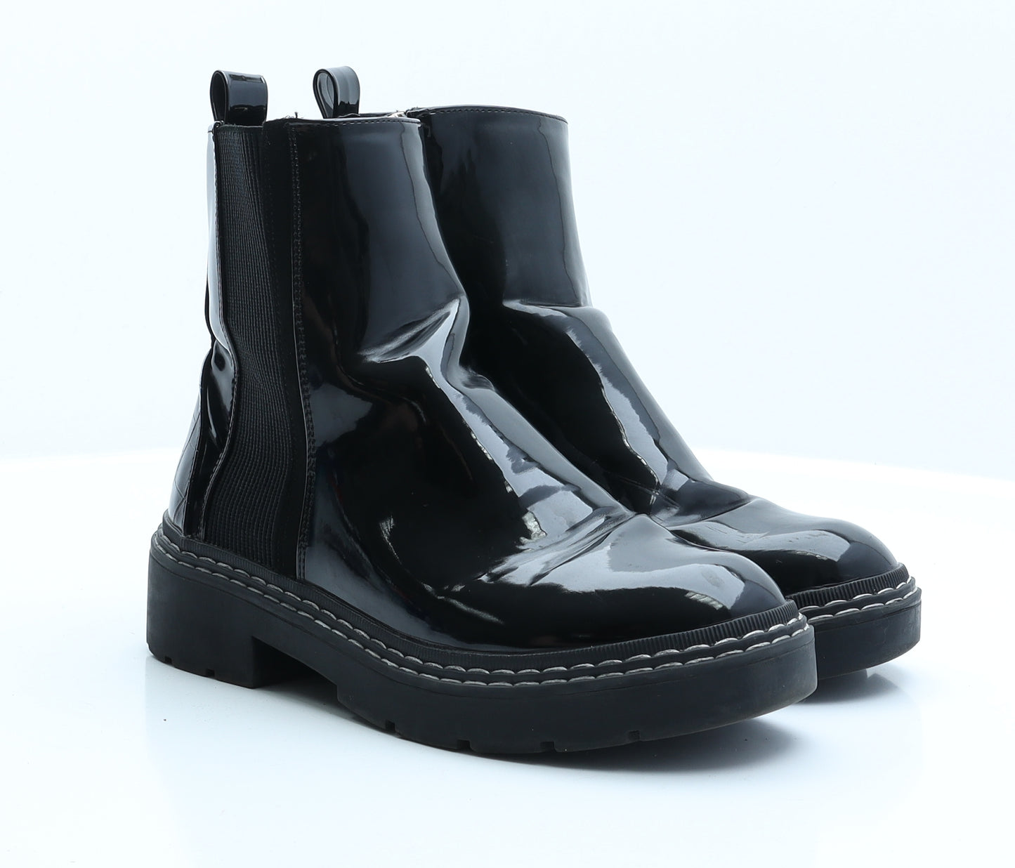 River Island Womens Black  PVC Chelsea Boot 6 EUR 39