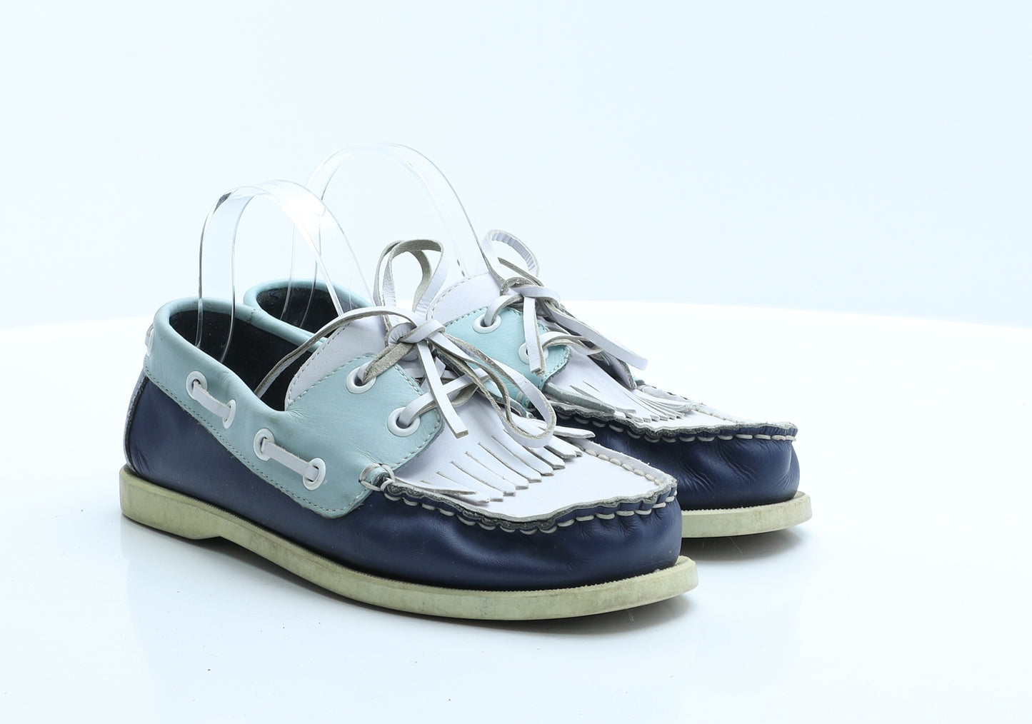 Marks and Spencer Womens Blue  Polyester Boat Shoe Flat 4 37