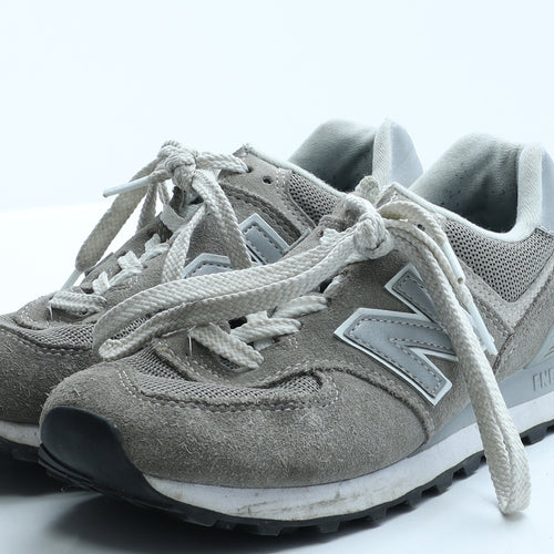 New Balance Womens Grey  Fabric Trainer Flat 5 38 4.5