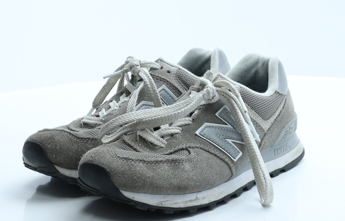 New Balance Womens Grey  Fabric Trainer Flat 5 38 4.5
