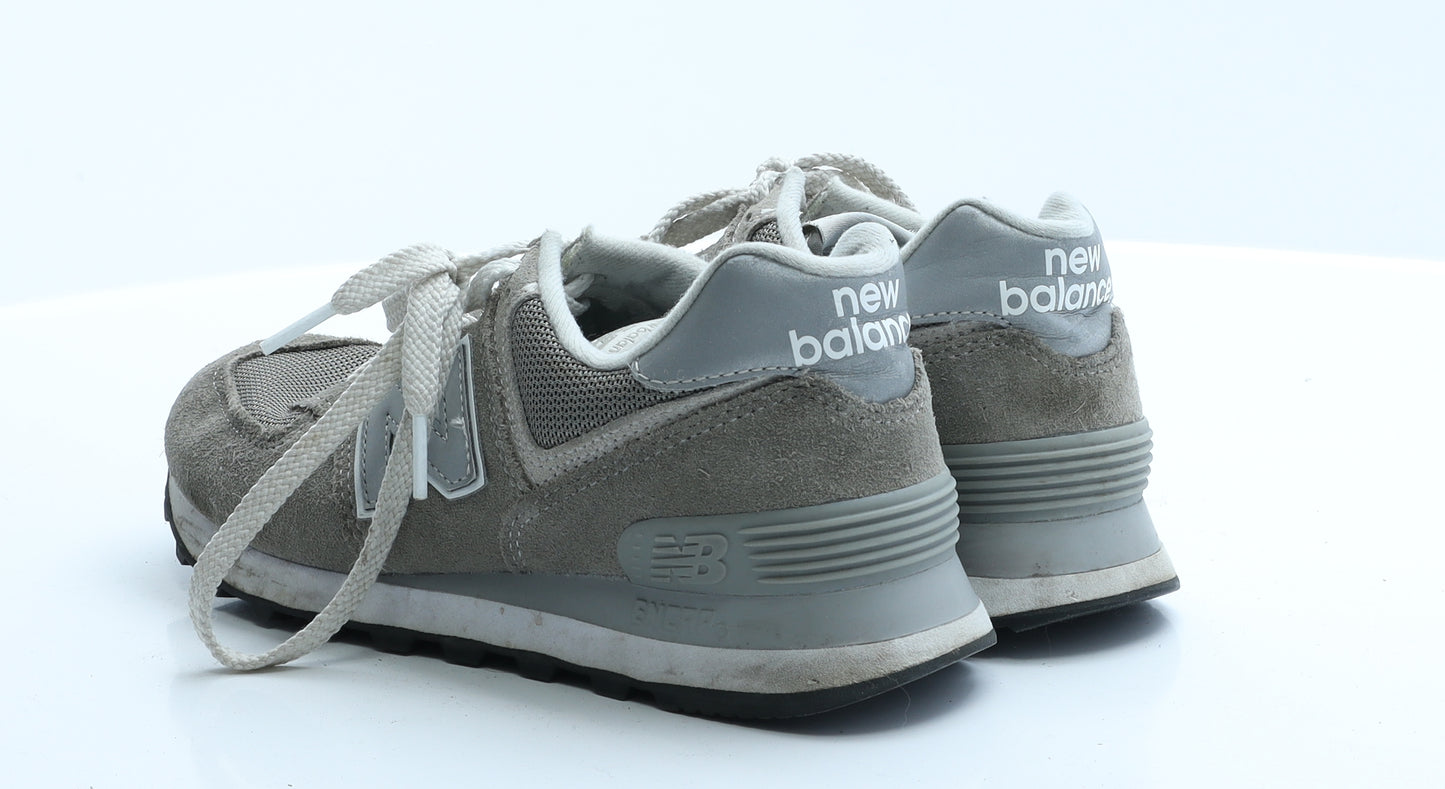 New Balance Womens Grey  Fabric Trainer Flat 5 38 4.5