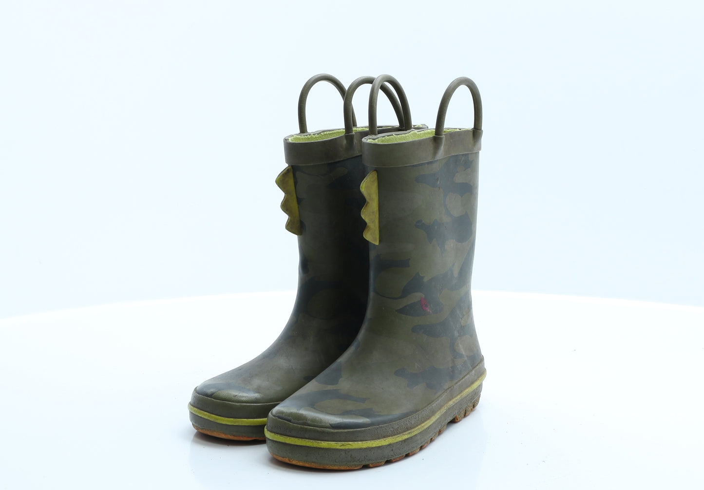 NEXT Boys Green Camouflage Rubber Wellies Boot 6