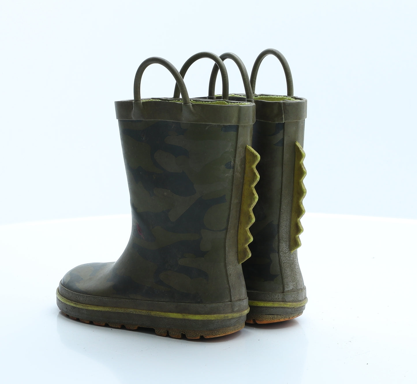 NEXT Boys Green Camouflage Rubber Wellies Boot 6