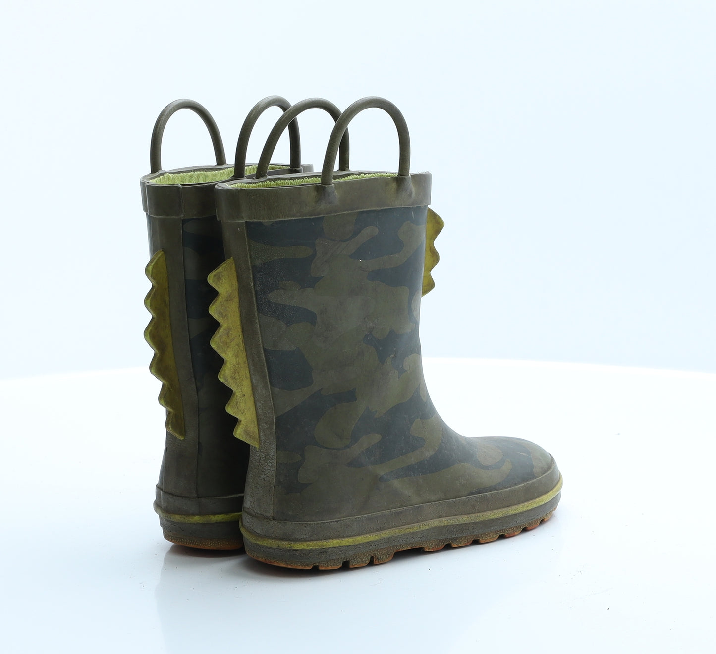 NEXT Boys Green Camouflage Rubber Wellies Boot 6
