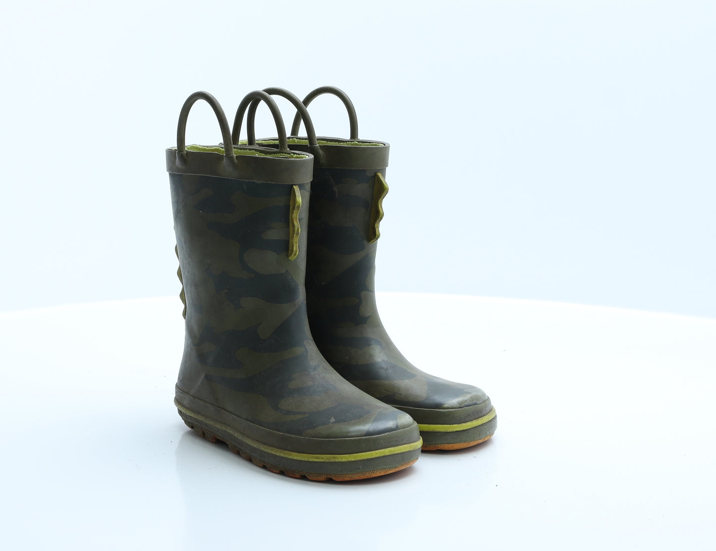 NEXT Boys Green Camouflage Rubber Wellies Boot 6
