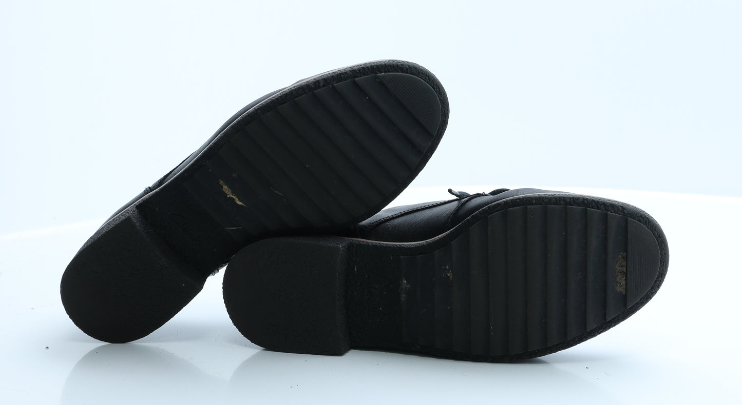 Clarks Womens Black  Polyester Oxford Casual 5 38