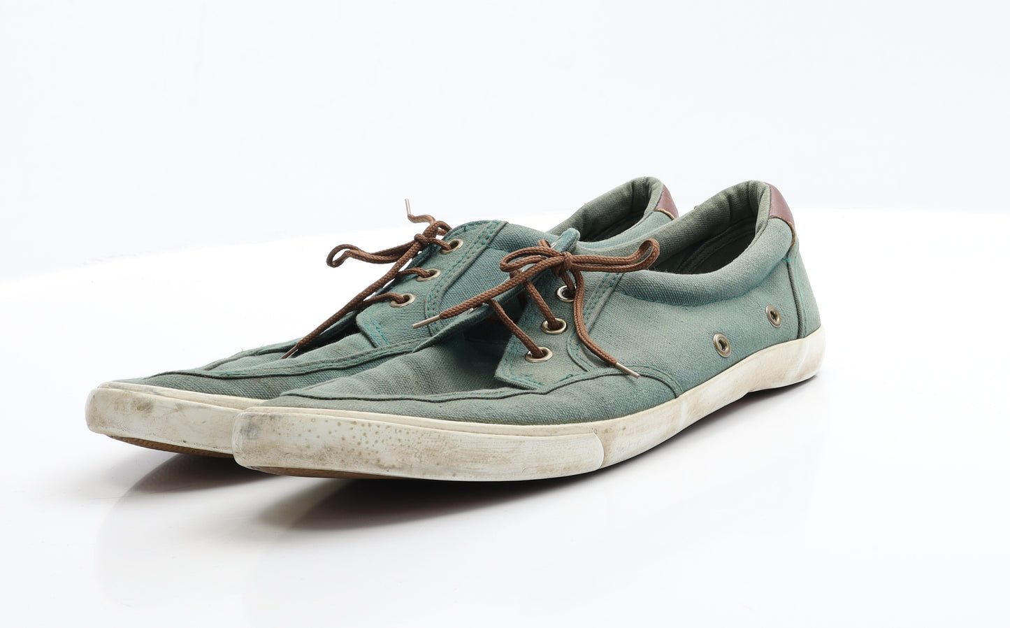 River Island Mens Green  Polyester Boat Shoe Casual 10 EUR 44