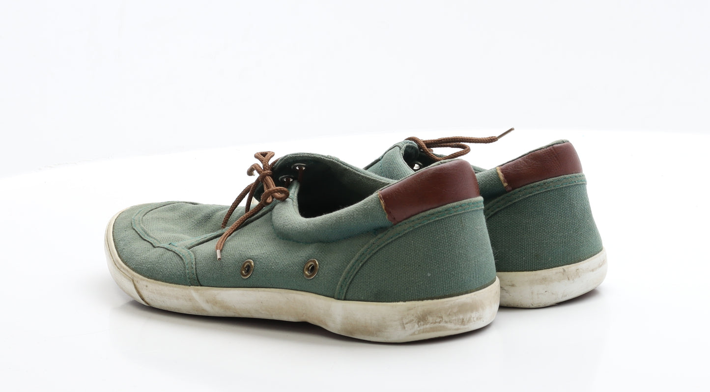 River Island Mens Green  Polyester Boat Shoe Casual 10 EUR 44