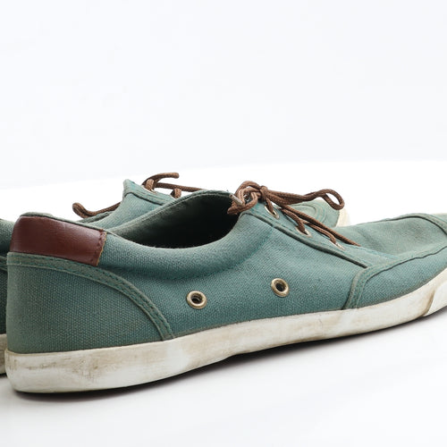 River Island Mens Green  Polyester Boat Shoe Casual 10 EUR 44