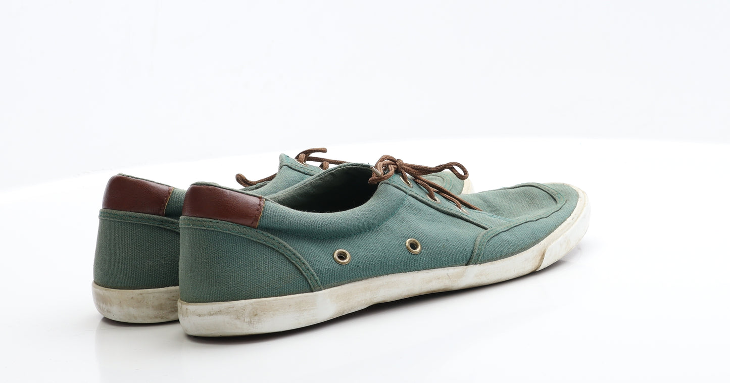 River Island Mens Green  Polyester Boat Shoe Casual 10 EUR 44