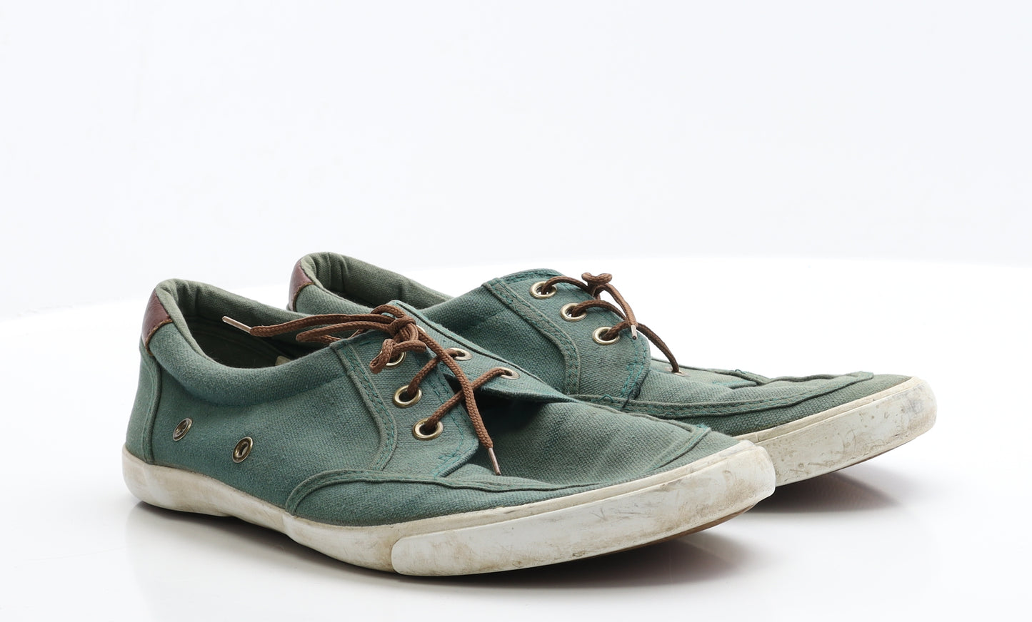 River Island Mens Green  Polyester Boat Shoe Casual 10 EUR 44