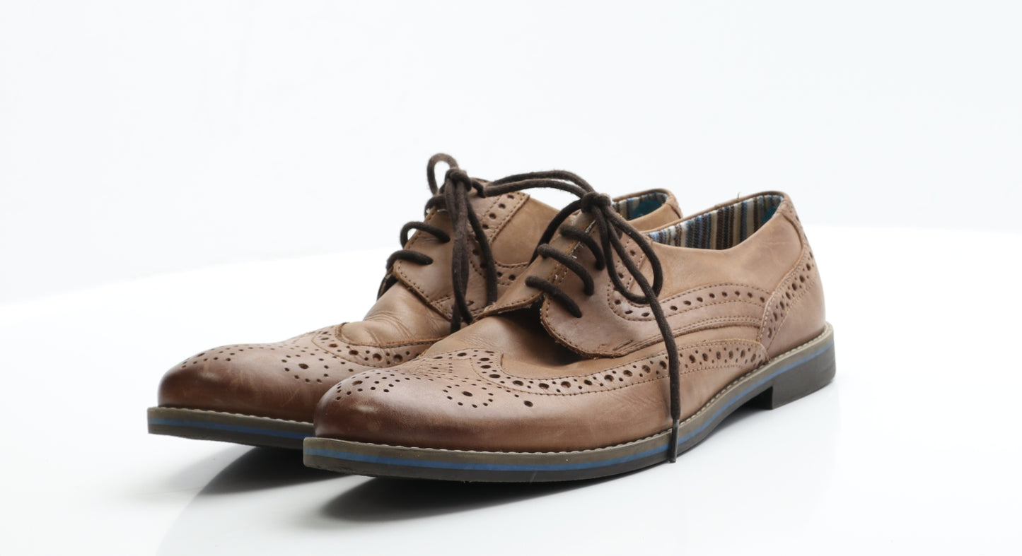 S&G Mens Brown  Polyester Brogue Dress 9 EUR 42