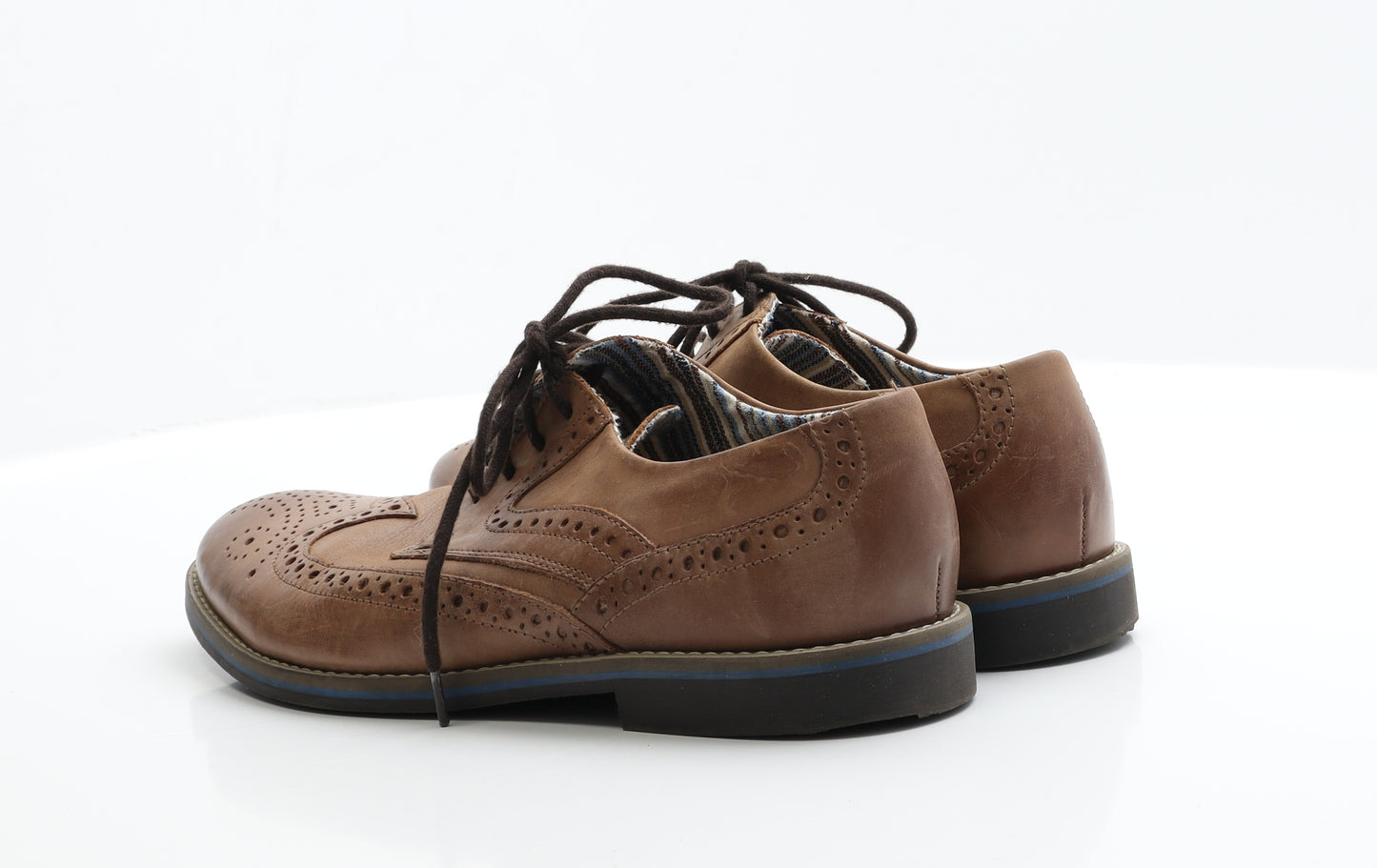S&G Mens Brown  Polyester Brogue Dress 9 EUR 42