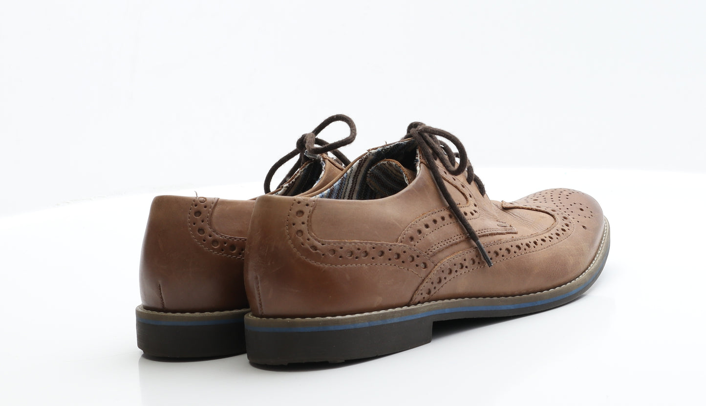 S&G Mens Brown  Polyester Brogue Dress 9 EUR 42